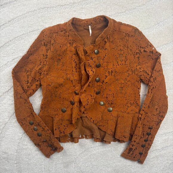 Free People Lace Military Style Jacket - Picture 1 of 5